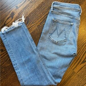 MOTHER Mid Rise Dazzler Ankle Fray - Riding the Cliffside